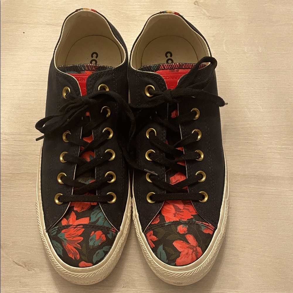 Red Floral Print Converse All Stars